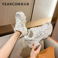 意爾康女鞋網(wǎng)面透氣老爹鞋厚底增高休閑運動(dòng)鞋輕便百搭跑步鞋 E62201002
