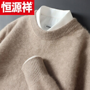 恒源祥（HYX）圓領(lǐng)男士羊 毛衫休閑韓版毛衣男簡(jiǎn)約寬松打底衫大碼秋冬經(jīng)典針織 高檔品牌特價(jià)斷碼駝色【無(wú)襯衣】 高檔品牌特價(jià)斷碼M 100-125斤
