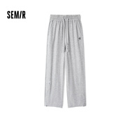 Semir森馬【褲福袋】褲女肌理個(gè)性慵懶風(fēng)女褲夏季顯瘦褲子 E款【華夫格面料】-中花灰 M
