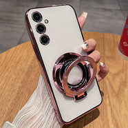 鑫領佳三星C55手機殼C55 5G版保護C5560硅膠套galaxy全包防摔samsung透明galaxy軟殼男女c555g新款帶支架 【玫瑰金】透明電鍍+全屏膜+磁吸支架 三星Galaxy C55 5G