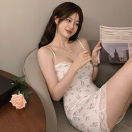 俞兆林吊帶睡裙女法式碎花蕾絲夏季純欲裙子露背性感包臀短裙
