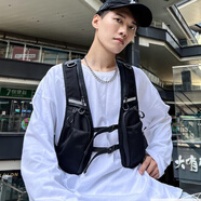 勛貍粑馬拉松背包馬拉松跑步背包胸包胸前包雙肩包手機戶(hù)外透氣水壺夜跑 工裝背心包 均碼65-130cm腰圍