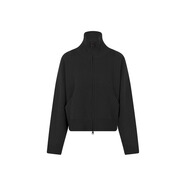 美洋（MEIYANG）好拍檔針織開(kāi)衫綿羊毛高翻領(lǐng)短款拉鏈毛衣時(shí)尚舒適慵懶風(fēng)針織衫女 黑色 L