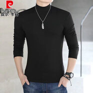 皮爾卡丹（pierre cardin）男純棉半高領(lǐng)長(zhǎng)袖打底衫t恤青中年秋衣內(nèi)衣修身體恤男士上衣秋冬 長(zhǎng) 袖半高 領(lǐng) 黑色 XL 【115-130斤】