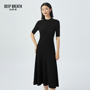 深呼吸DEEP BREATH 3D天衣無縫羊毛針織連衣裙A500278 A500283 A500285 黑-煙管領(lǐng) 中袖 S (2碼)