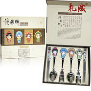 京劇臉譜餐具擺件故宮中國風(fēng)特色禮物送老外國人客戶朋友公司開業(yè)文創(chuàng)北京紀(jì)念品實(shí)用商務(wù)伴手禮定制小禮品 京劇六件套【中英文禮盒+禮袋】