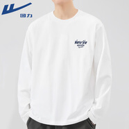 回力（Warrior）長(cháng)袖t恤男2024春秋上衣美式寬松純棉內搭打底衫新款男女生百搭T