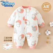 迪士尼（Disney）寶寶棉服冬款新生嬰兒衣服夾棉連體衣保暖棉衣男女加厚棉襖冬裝 草莓喵喵 90cm