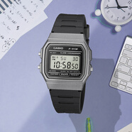 卡西歐（CASIO）經(jīng)典復(fù)古防水學(xué)生手表F-91WM-3A/2A/7A/9ADF F84 F105 A158電子表 F91WM-1BDF淺灰色 【附加貼膜】