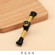 中式旗袍盤扣扣子國(guó)風(fēng)金箔繞線流蘇一字扣唐裝手工編織紐扣輔料 黑色+金線【短款】