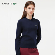 LACOSTE法國鱷魚女士舒適百搭圓領(lǐng)套頭毛衣針織衫|AF3323 166/藏青色 36/160