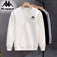 卡帕同款新款情侶裝圓領(lǐng)衛衣寬松加厚大碼加絨休閑男女長(cháng)袖外套上衣 春秋白色靠背小標衛衣(H棉春秋) 2XL(注意參考尺碼表)