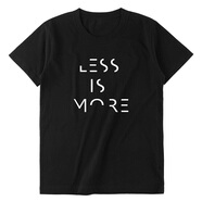 IOSN短袖t恤lessismore少即是多極簡生活英文字母印花純棉圓領(lǐng)男女 黑色 S