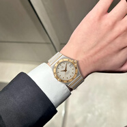 【二手99新】歐米茄（OMEGA）男表星座系列18K黃金/精鋼鑲鉆夜光自動機械 二手鐘表瑞士名表手表 35.5mm機械表間金1202.30.00