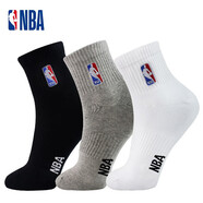 NBA襪子男士夏季休閑運動襪吸汗無骨精梳棉襪刺繡訓練跑步籃球襪3雙