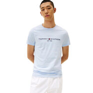 TOMMY HILFIGER 男短袖棉質(zhì)T恤 刺繡 Breezy Blue Small