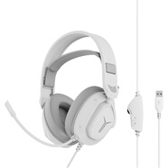 聯想（Lenovo）拯救者有線電競耳機R360 7.1環繞升級音效50mm游戲大單元頭戴式游戲耳機 適配三角洲行動吃雞 白色