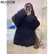 棉致2024加厚牛角扣棉服女冬季新款棉衣外套面包服羽棉襖絨服韓版學(xué)生 X8816黑色【高品質(zhì)55】 S 90-105斤