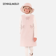 琳&麥羅（Lynn&Milo）琳麥羅童裝女童連衣裙無袖2023秋冬甜美粉色雙面呢背心裙毛呢裙子 粉色 160碼建議身高150-160cm