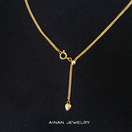 QUAMER施華洛世奇適用鍍18K金色肖邦鏈輕奢氣質(zhì)鎖骨鏈女款可調節項鏈 項鏈總長(cháng)50cm