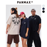 潘·麥克斯（PANMAX）PANMAX潮牌大碼男裝2025夏季新款天使翅膀小眾印花設(shè)計(jì)純棉短袖男 藏青 5XL