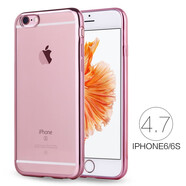 綠磁15感13玫瑰金12mini適用iphone66s手機(jī)殼7蘋果6plus8透明電鍍14pr 玫瑰金 iPhoneSE(第三代)