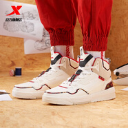 特步奧特萊斯男鞋復古運動(dòng)鞋板鞋休閑鞋輕便百搭舒適跑步鞋 帆白/茶白色310070 41