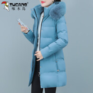 啄木鳥（TUCANO）時(shí)尚棉服女2024新款冬裝女士加厚棉衣氣質(zhì)百搭棉襖外套女 藍(lán)色 XL