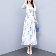 對蘭連衣裙女長款2025夏天新款女裝氣質(zhì)女神范沙灘裙女海邊度假長裙子 7206# L （推薦100-110斤）