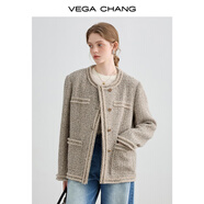 VEGA CHANG小香風(fēng)短外套女2025秋冬法式復(fù)古曠野美拉德呢子高級(jí)感夾克上衣 常規(guī) 版 L