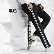 棉后校服褲子藏青色冬季男女初中小學(xué)高中學(xué)生寬松加絨加厚保暖校褲 黑色兩條杠加絨（直筒） 170（120-135斤）