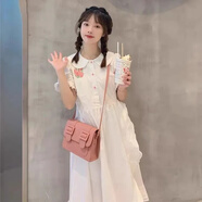 DOGHC12女大童連衣裙13初中學(xué)生16胖女孩學(xué)院風(fēng)日系方領(lǐng)夏季寬松18少女 白色連衣裙  -中長(zhǎng)款過膝裙子 155 M 【100-110 斤  】