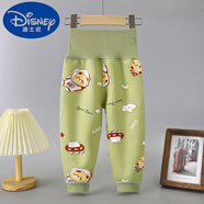 迪士尼（Disney）寶寶加絨加棉高腰褲子?jì)胗變捍呵锒Ｅo(hù)肚褲男女可開檔秋褲 加絨飛船小熊青色 90 建議2-3歲