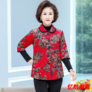 黛筱詩(shī)中老年女裝七分袖加絨馬甲老太太棉衣秋冬中袖棉背心奶奶外穿坎肩 一號色 2XL 建議105-120斤