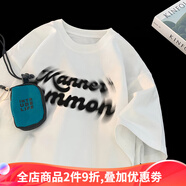 侯七爺（HOUQIYE）短袖T恤男2024新款夏季ins潮牌美式高街男生半袖寬松體恤純棉衣服 白色 M