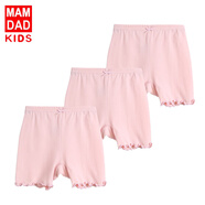 KIDS MAM&DAD女童安全褲三分褲打底褲 KIDS女寶寶夏天防走光短褲加檔女打底褲 粉色 110cm