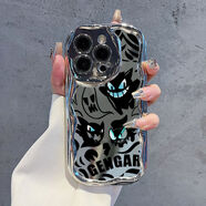 藍眼耿鬼適用蘋(píng)果15promax電鍍手機殼iPhone14/13/12/11波浪7p 蘋(píng)果15promax 電鍍奶油殼-JH509藍眼耿鬼