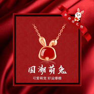 圣雅羅十二生肖蛇年銀項(xiàng)鏈女紅瑪瑙吊墜時(shí)尚首飾品生日禮物送女友 國潮萌兔項(xiàng)鏈 40-45cm
