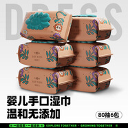 吉氏（DRESS）加厚珍珠紋嬰兒手口濕巾 專用寶寶新生兒屁屁帶蓋濕巾 【超值裝】濕巾80抽*6