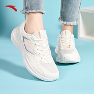 安踏（ANTA）女鞋飛夢跑步鞋秋季輕質(zhì)緩震跑鞋網(wǎng)面透氣女士戶外運動鞋子 象牙白/泡沫綠/銀/熒光高光粉-2 37.5