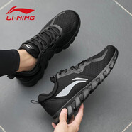 李寧（LI-NING）運(yùn)動(dòng)鞋子男秋冬季跑步鞋男士休閑厚底防滑戶外訓(xùn)練越野登山旅游鞋 標(biāo)準(zhǔn)黑 42