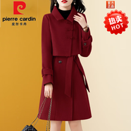 皮爾卡丹（pierre cardin）毛呢連衣裙套裝女裝2025新款紅色小個(gè)子氣質(zhì)加厚秋冬款裙子兩件裝 紅色 L