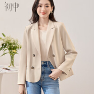 初申春秋短款小西裝女百搭雙排扣西裝外套小個(gè)子短外套上衣S13JF4532