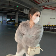 馬迪安2023時(shí)尚新款秋冬皮草外套女仿狐貍毛短款洋氣毛毛外套小香風(fēng)大衣 可可灰色 L 【適合110-125斤】