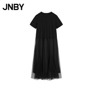 江南布衣（JNBY）【商場(chǎng)同款】24秋冬新品連衣裙圓領(lǐng)A型短袖氣質(zhì)優(yōu)雅5O7G15780 001/本黑 XS