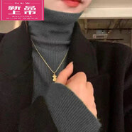 皮爾卡丹（pierre cardin）高領仿羊Y毛衣女針織打底衫薄款修身秋冬內(nèi)搭長袖秋冬新款上衣 灰色 (高領包芯紗) XL (165)