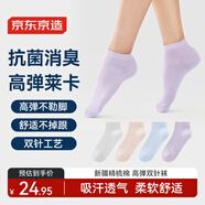 京東京造【新疆棉】精梳棉休閑雙針抗菌女雙針短襪4雙基礎色