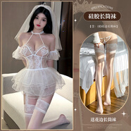 欲之誘惑情趣內衣sm角色扮演婚紗戰袍制服誘惑床上火辣激情午夜魅力性感睡衣小胸顯大網(wǎng)紗吊帶蓬蓬裙 唯美浪漫婚紗(+襪)+硅膠長(cháng)筒襪 80 -120斤】