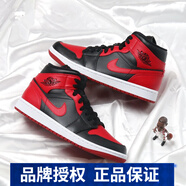 耐克（NIKE）【尖貨】男女鞋Air Jordan mid aj1情侶新款運(yùn)動休閑板鞋籃球鞋 554725/554724-074 黑紅 36