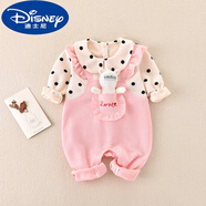 迪士尼（Disney）嬰兒連體衣春裝純棉套裝新生兒滿(mǎn)月衣服超萌女寶寶公主哈衣爬爬服 粉色公主風(fēng) (公仔) 66碼建議1-4個(gè)月 身高59-63厘米